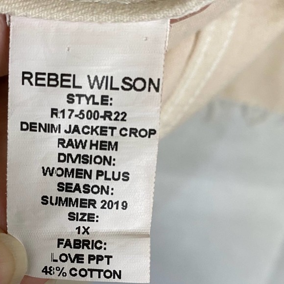 Rebel Wilson Raw Hem Cropped Jacket 1X - Picture 5 of 8